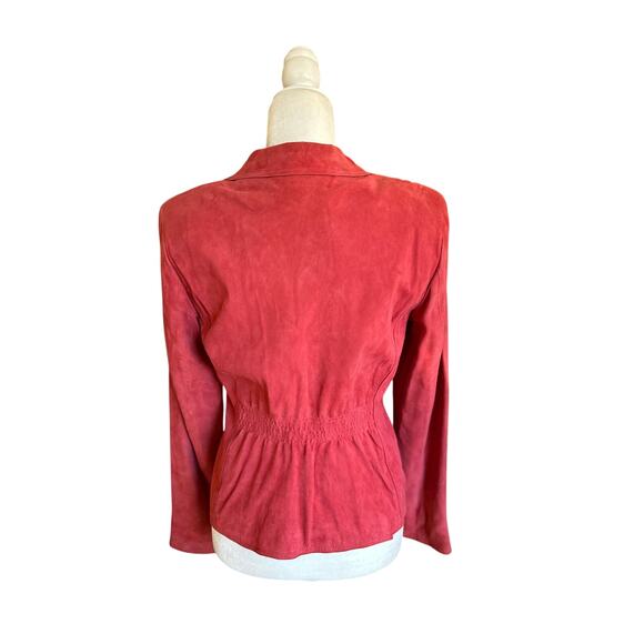 Jones New York 100% Leather Jacket, Pink-Red, 3 Button Closure, Women's size 8 - Picture 4 of 6